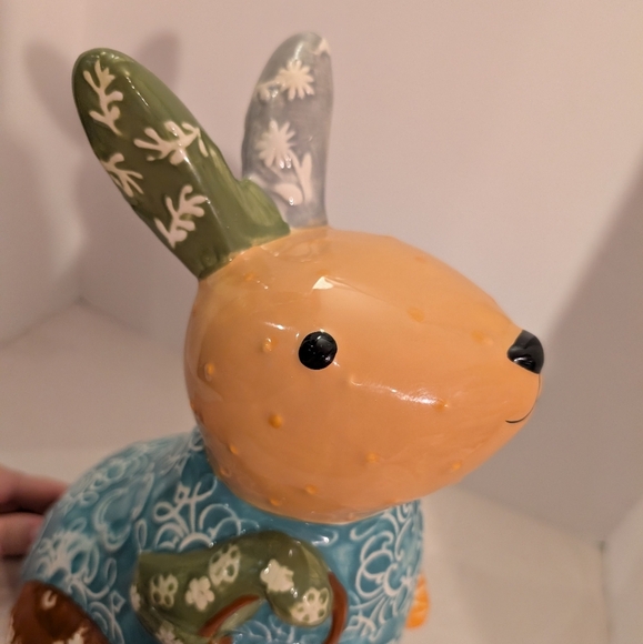 Cracker Barrel Easter Colorful Bunny/Rabbit Cookie Jar - 12.5 inches Tall - Picture 5 of 10